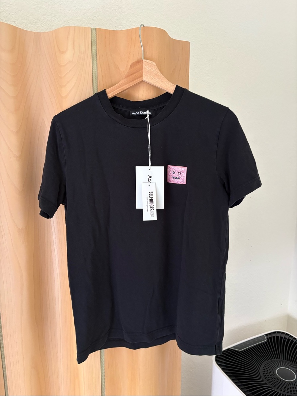 Acne Studios Black Crew Neck Tee with patch